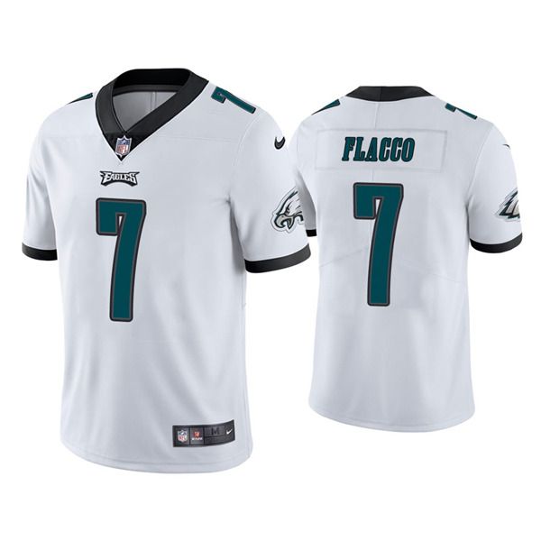 Men Philadelphia Eagles 7 Joe Flacco Nike White Vapor Limited NFL Jersey